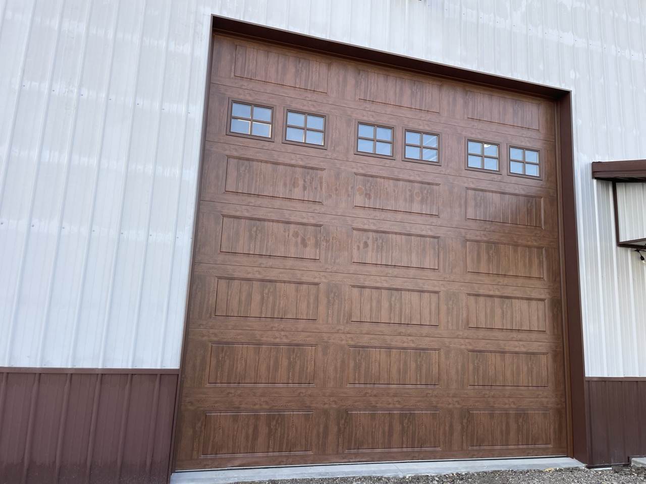 Walnut Door — Metal Building